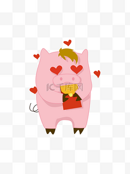 简约猪年卡通猪形象表情包可爱卡