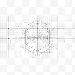 创意装饰图案图片_科技建筑图纸HUD炫酷几何圆形