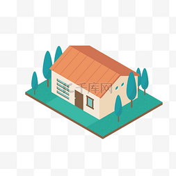 房子图片_2.5D建筑小房子矢量素材