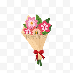 花瓶花卉矢量素材图片_矢量手绘卡通花束