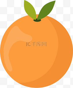 夏天水果海报图片_带叶子的橙子矢量图电商设计海报