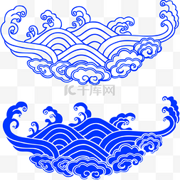 中国式图片_经典蓝色云纹装饰图案