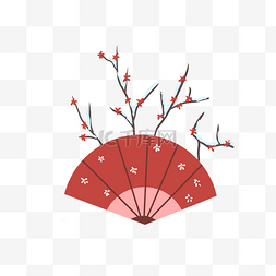 新年扇子梅花枝