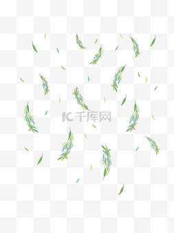 树叶图片_手绘漂浮叶子可商用矢量元素