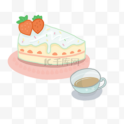 蛋糕咖啡图片_咖啡蛋糕手绘画素材图片
