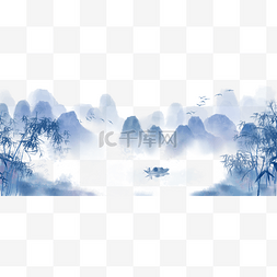 水墨图片_中国风手绘水墨风景山水画