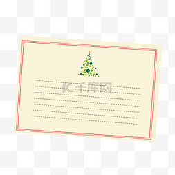 圣诞节卡通扁平明信片圣诞树边框