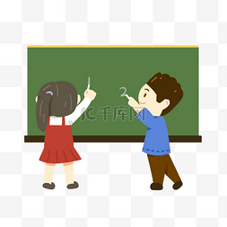 小学生写字图片_可爱的小学生上学学习场景可爱的