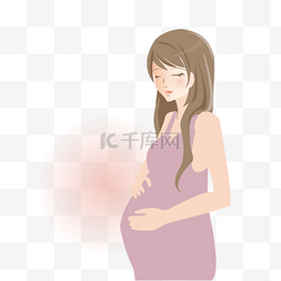 卡通母亲形象图片_母亲节彩色卡通手绘孕妇