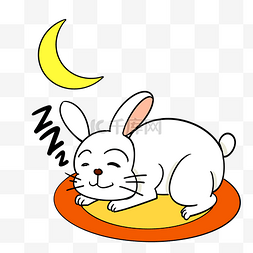 白色的小兔子图片_睡觉的小兔子插画
