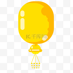 黄色热气球图片_六一儿童节卡通黄色热气球