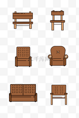 ai格式的图标图片_各种各样的椅子免扣图标