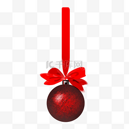 红色圣诞彩球挂饰插画