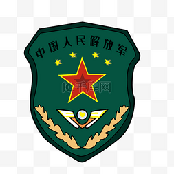 绿色的军事盾牌插画