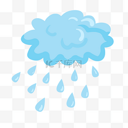 雨滴雨水图片_手绘雨水云朵插画