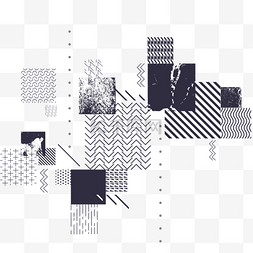 海报背景装饰底纹图片_孟菲斯风格线条点线面不规则几何