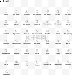 线型图片_文件纸张线型矢量图标icon