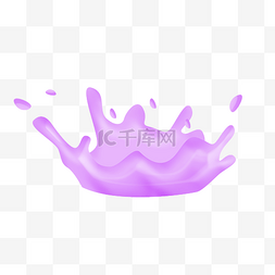 唯美饮品图片_溅起的紫色液体插画