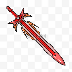 仙剑动漫图片_卡通红色装饰长剑
