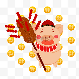猪年萌猪手绘卡通人物动物PNG素材