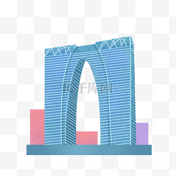 地标苏州建筑插画