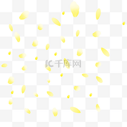 黄色漂浮花瓣图片_手绘黄色花瓣插画