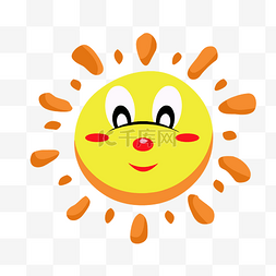 手绘太阳花暖暖黄色可爱的太阳笑