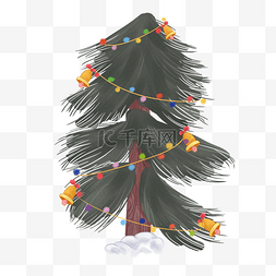 卡通彩灯图片_卡通手绘圣诞节圣诞树