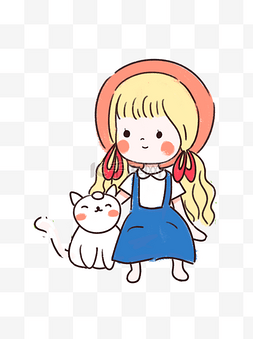 Q萌小女孩和她的猫咪漫画人物