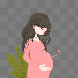 人怀孕图片_感恩卡通手绘怀孕女士