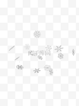 高清冬天白色3D雪花漂浮飘散氛围