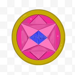 粉红色圆形钻石插画