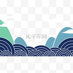 卡通山水背景PNG