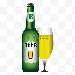 泡沫垫子图片_啤酒啤酒瓶免扣素材