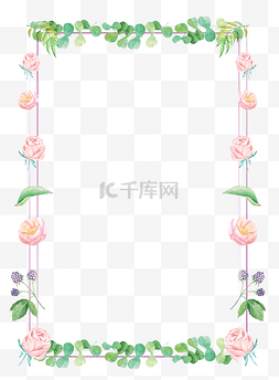 小清新鲜花花朵花边框免扣素材PNG