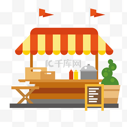 黄色的桌子图片_卖饮品的小商店手绘设计图