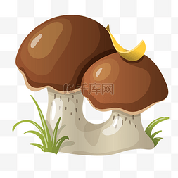 秋雨后图片_卡通手绘立秋蘑菇