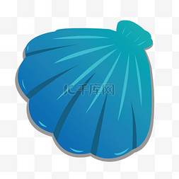沙滩图片_卡通蓝色的贝壳设计