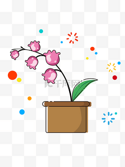 MBE卡通手绘花卉植物铃兰矢量
