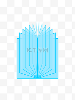 矢量蓝色2.5d书本翻页效果