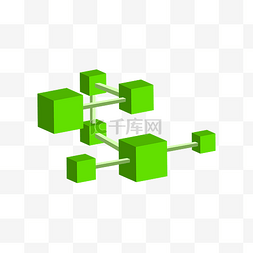 正方形立体方块图片_矢量手绘绿色方块