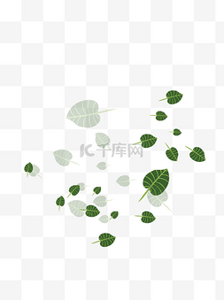 漂浮植物植物图片_手绘植物树叶漂浮的叶子