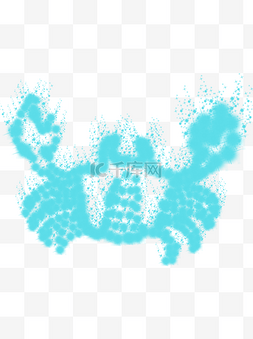 清新手绘蓝色螃蟹装饰元素
