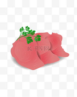 肉脯banner图片_矢量卡通红色的猪肉