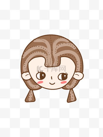 卡通可爱手绘女生人物头像矢量元素