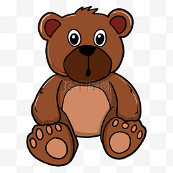 手绘可爱棕熊插画