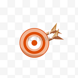 手绘橙色靶子和两个飞镖