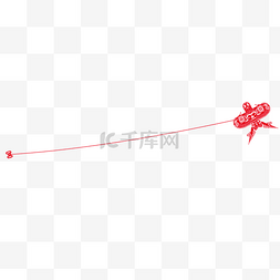 红色传统中国风剪纸风筝分割线