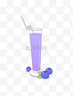 夏日饮品海报图片_饮品蓝莓奶茶