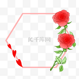 红色鲜花边框图片_红色的爱心鲜花边框